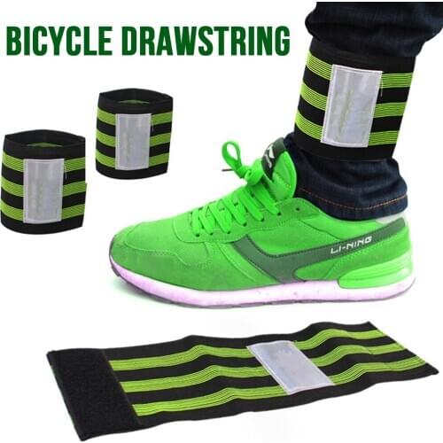 2 PCS Cycling Legging Mountain Road Bike Bicycle Cycle Riding Leggings Drawstring Reflective Safety Alarm Protection
