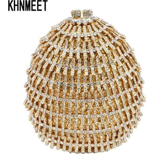 Evening Clutch Bag Luxury Crystal Women Handbag Party Purse evening cluth purse bag Gold wedding Bride clutch Bag sc478