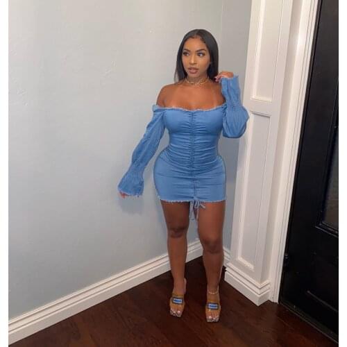 Wsevypo Fashion Denim Dresses