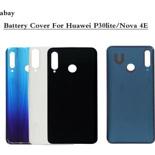 For Huawei Glass Phone Rear Battery Door For Huawei P30 Lite P30lite Battery Back Housing Back Cover Cases Adhesive Replacement