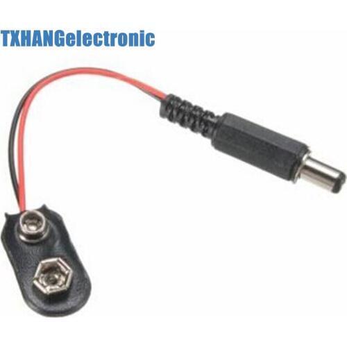 1pcs DC 2.1MM power plug 9V battery snap I-type line Snaps diy electronicsdiy