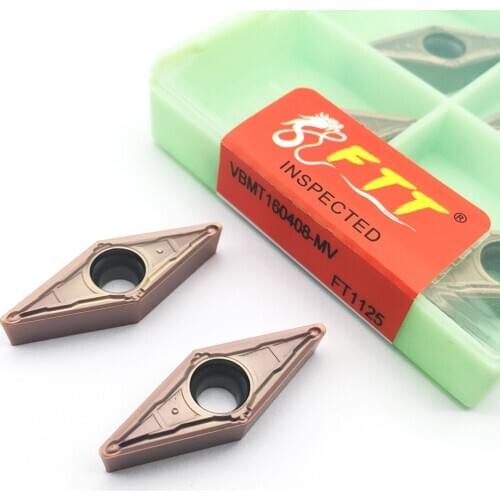 10PCS VBMT160404 VBMT160408 MV FT1125 Carbide Inserts CNC turning tools For Lathe Cutting