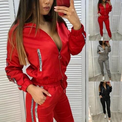 2021 Hot Selling Womens Splicing Sports Leisure Suit Two Piece Set