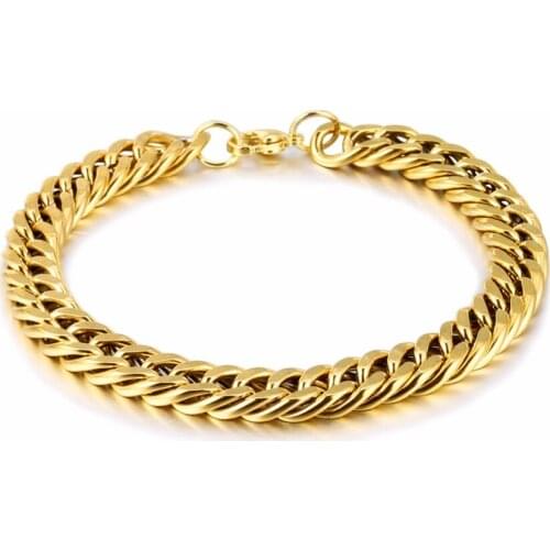 2021 Fashion Jewelry Vintage Stainless Steel Gold Chain Bracelets for Women Simple Cuff Weave Bracelet Men Jewelry Pulseira