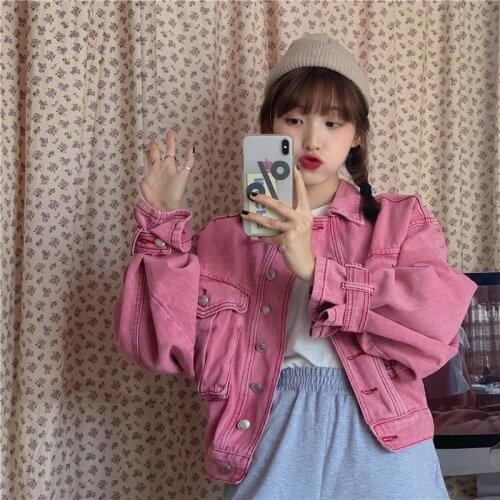 2021 early spring retro girl embroidered denim jacket