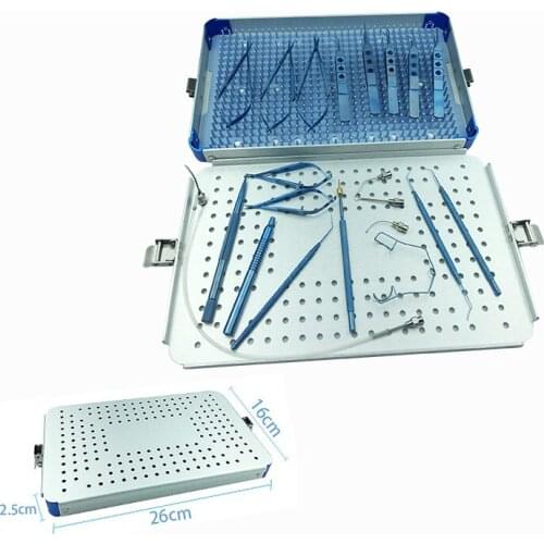21pcs instrument without case disinfection ophthalmic scissors tweezers eye hook needle holder Microsurgery eye Instrument