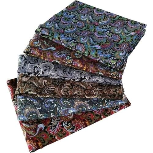 6pcs Craft Cotton Fabric Cashew Flower Patterned Patchwork Squares DIY Sewing For Tablecloths Home Decoration 2021