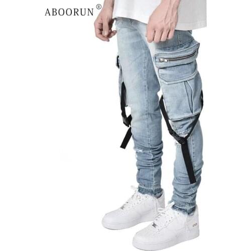 ABOORUN Ripped Jeans For Men
