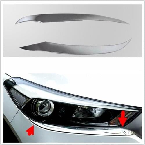 Accessories For Hyundai Tucson 2016 - 2018 High quality ABS Chrome Front Head Light Lamp Eyelid Eyebrow Strip Cover Trim