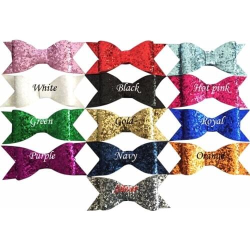 Glitter Hair bows Baby Sparkle Faux Leath Bows kids girls Hair Accessories 60 pcs/lot Free Shipping