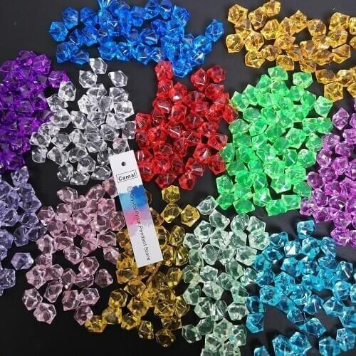 Camal 100Pcs/bag Colorful Aquarium Acrylic Stones Crystal Ice Cubes Decor Vase Filler Pebble Fish Tank Home Ornament Landscape