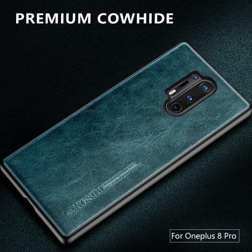 LANGSIDI Genuine leather phone case For Oneplus 8 pro 8T 7T Pro 6 6T Protective Shockproof cover For One Plus nord n10 n100 2 CE