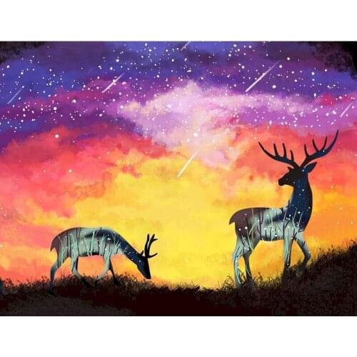 GATYZTORY Frameless Sika deer Animals DIY Painting By Numbers Kits Coloring By Numbers Unique Gift Home Wall Art Decor 40x50 Art