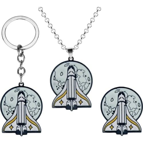 Game PS4 The Last of Us 2 Space Shuttle Rocket Enamel Metal Pendant Necklaces For Women Men Fans Jewelry Gift