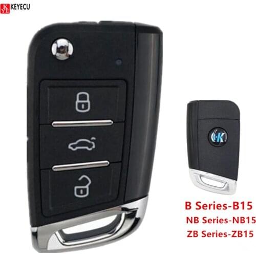 KEYECU KEYDIY B NB ZB Series B15 NB15 ZB15 Universal KD MQB Style Smart Remote Key - 3 Buttons - for KD900 KD900+ URG200 KD-X2