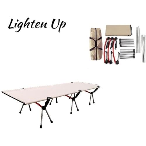 Camping Bed Single Person Outdoor Folding Cot Portable Foldable Sleeping Pad Hiking Backpacking Picnic Camping Cot Bed Mat