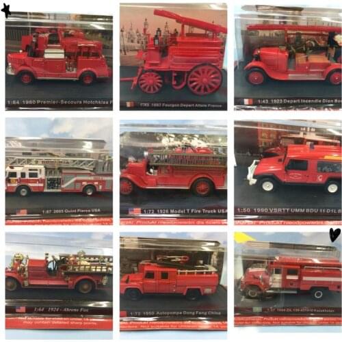 Diecast Classic Car Fire Truck Firetruck Ladder Truck Simulation Alloy Car Model Metal Collection Boys Toy Vehicle Display Gift