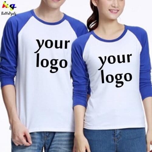 Custom logo spring mens long-sleeved T-shirt patchwork O-neck street baseball casual T-shirt fashion men and women T-shirt tops