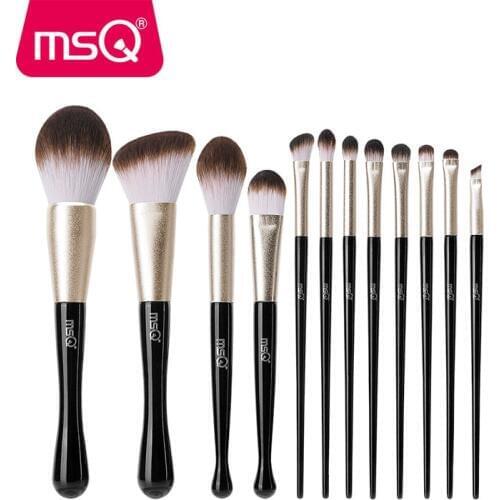MSQ 12pcs Makeup Brushes Sets Powder Foundation Eyeshadow Contour Professional Cosmetic Make Up Brush Kit Synthetic Hair