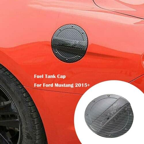 Filler Door Fuel Tank Cap Gas Box Cover Trim For Ford Mustang 2015-2019 Carbon Fiber car accessories