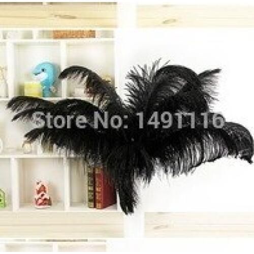 Wholesale 10 pcs/ lot high quality Black ostrich feathers 18-20inches / 45-50cm DIY jewelry decoration / wedding celebration