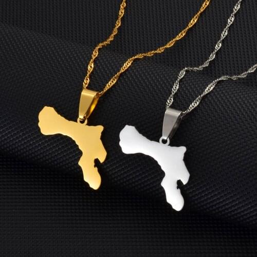Anniyo 3cm Charm Bonaire Map Pendant Necklaces Jewelry #062321P