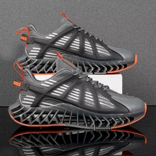 Flame blade tide shoes male cool shock absorbing sports shoes Korean version tide casual shoes student running shoes net surface