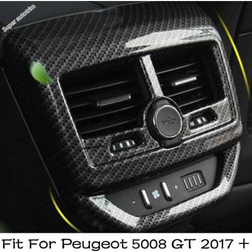 Armrest Box Rear Behind AC Air Condition Vent Outlet Cover Trim Fit For Peugeot 5008 GT 2017 - 2021 Decorative Car Accessory ABS