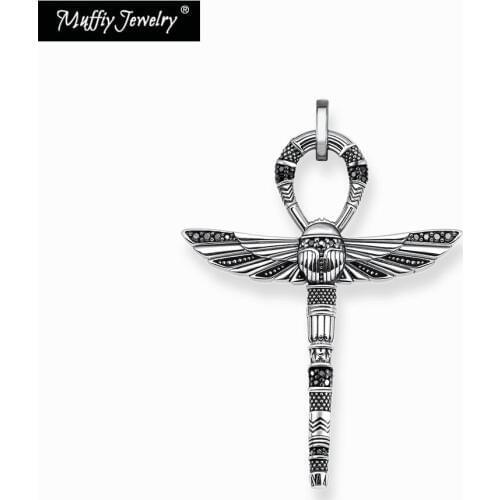 Cross of Life Ankh with Scarab Pendant,Europe 2019 Rebel Fashion,Good Jewelry, Gift In Pure 925 Sterling Silver,Super Deals