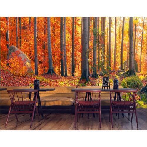Custom photo designs 3d wall murals wallpaper Autumn mountains forest painting decor 3d wall murals wallpapers for living room