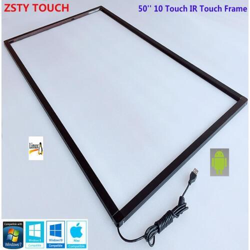 ZSTY Touch 50 inch IR touch frame 10 points usb infrared touch screen panel touchscreen overlay for touch screen monitor