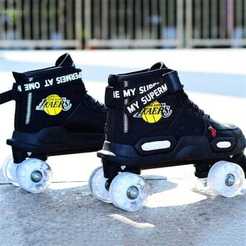 JK High Grade Quad Skates Roller Skates Unisex Canvas Double Line Skates Adult Kid Two line Skating Shoes Patines Skates