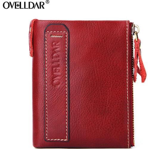 Women Wallet Oil Wax Cowhide Genuine Leather Wallets Coin Purse Clutch Hasp Open Top Quality Retro Short Wallet fashion 343