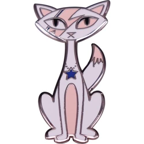 Ziggy Stardust Cat Lapel Pin Mr Meowie Brooch Inspired by David Bowies iconic Aladdin Sane
