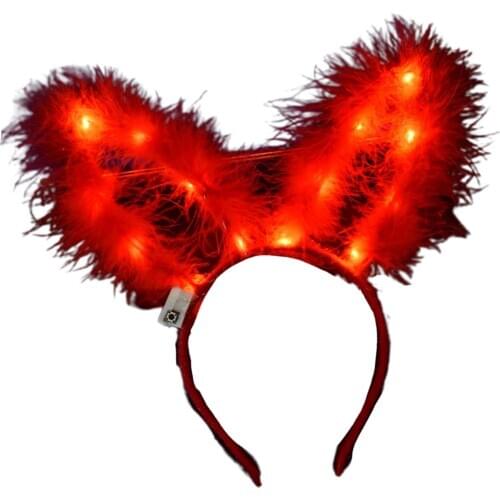 1pc LED Bunny Ear Cute Headband Girls Birthday Party Wedding Christmas Decorations Hair Accessories Glow Women HeadBands