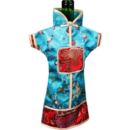 10pcs Luxury Wedding Christmas Decor for Home xmas Wine Bottle Bag Protective Dust Covers 750ml Table Decoration