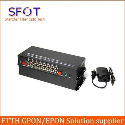 16-channel pure video optical transceiver single-mode single-fiber 16 video optical transceiver FC port -20KM