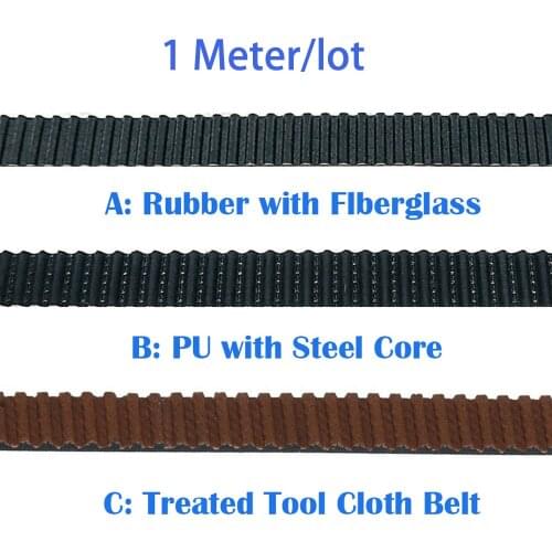 1M 2GT open timing Belt 6mm PU with Steel Core Rubber fiberglass timing belt GT2 6mm Belt Black Color for Ender 3 Sapphire pro