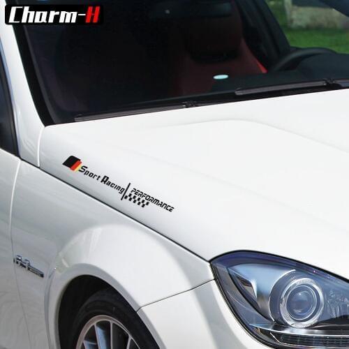 1X Reflective Front Fender Side Sport Racing Hood Bonnet Stickers for Mercedes Benz W205 W212 W204 W203 AMG Performance Decal