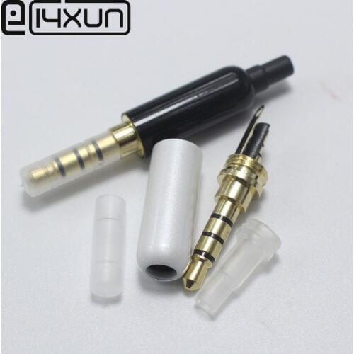 2pcs/lot 4 Poles Jack 3.5 RCA Connector 3.5mm Jack RCA Audio Connector RCA Audio Plug Stereo Headset with tail & dust cover
