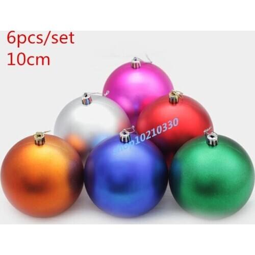 6pcs/set 10cm plastic Christmas Balls Decor Christmas Tree Balls For home bauble hanging Christmas decorations