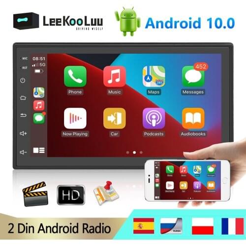LeeKooLuu Radio 2 din Android 10.0 Autoradio Car Multimedia Player GPS Navigation Stereo For VW Ford Nissan Hyundai Kia Toyota