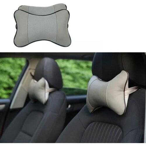 Car Neck Pillows Leather Ventilation Car Headrest Neck Pillow Neck Holder Cushion Support Pillow Universal Comfortable Q3M2