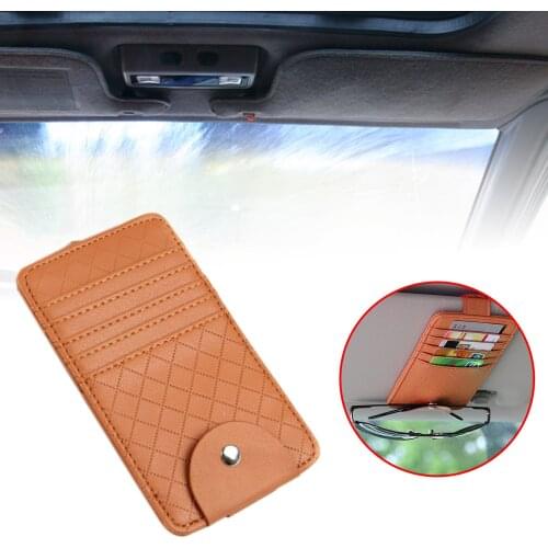 Car Auto Sun Visor Point Pocket Organizer Pouch Bag Card Glasses Storage Holder Car-styling