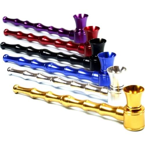 Bamboo Shape Long Tobacco Stems Smok Metal Pipes Portable Creative Smoking Pipe Herb Tobacco Pipe Gift Narguile Grinder