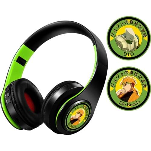 Free shipping Anime JoJos Bizarre Adventure Cosplay Bluetooth Headset and Earphone with Mic Support TF Card for iPhone Samsung