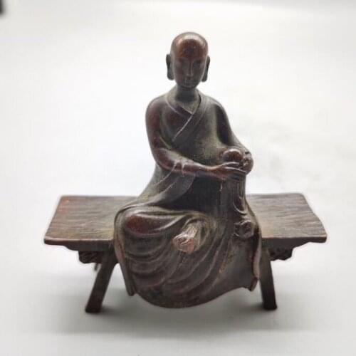 Antique bronze stool Buddha set a statue of Rohan Buddha