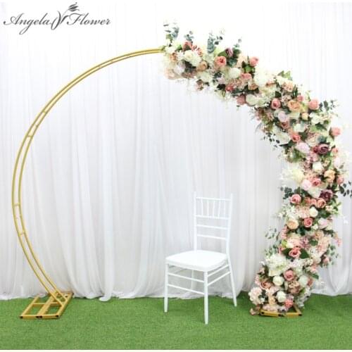 Champagne Color Artificial Flower Row Decor For Wedding Arch Stand Party Mariage Backdrop Flower Arrangement Match The Shelf