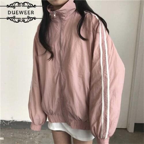 DUEWEER Basic Windproof Jackets Womens Couple Clothes Hip Hop Loose Harajuku Ulzzang Korean Style Women Jacket