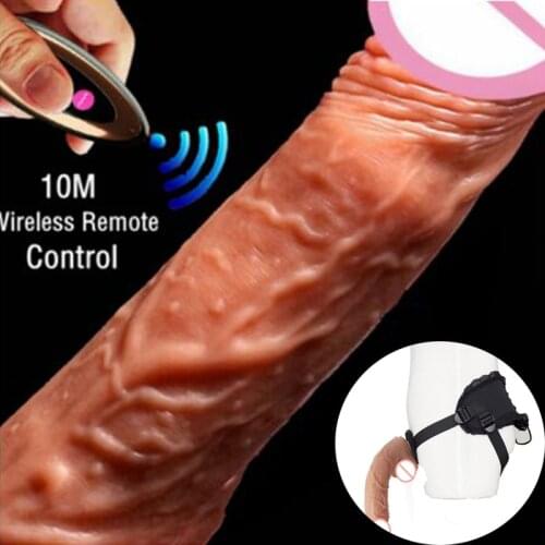 Heating Dildo Vibrators for Women Realistic Strapon Dildo Female Vibrator With Remote Control Sex Toys For Adults Masturbator